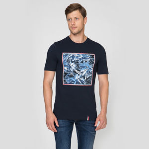 Tommy Hilfiger pánské tmavě modré tričko Print - XXL (403)